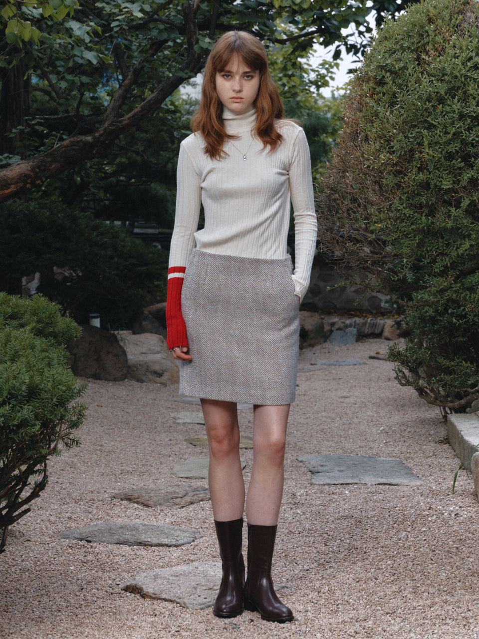 [Signature] MIENNE Tweed Wool Mini Skirt_Beige